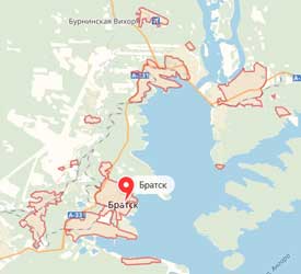 Карта: Братск